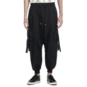 Skingraft Cargo black Drop Crotch Stretch Cotton men’s pants size L